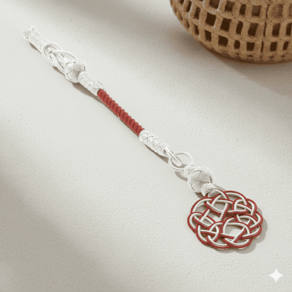 Kırmızı Beyaz Renk 1000 Ayar Gümüş Kazaz Püskül - 1