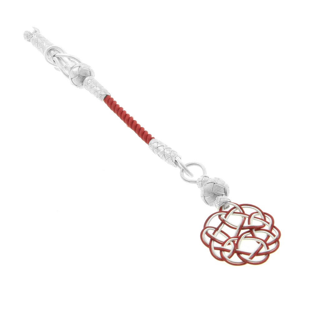 Kırmızı Beyaz Renk 1000 Ayar Gümüş Kazaz Püskül - 2