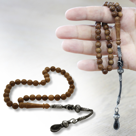 1000 Ayar Gümüş Kazaz Püsküllü Küre Kesim Exclusive Renk Kuka Tesbih - Tesbihane