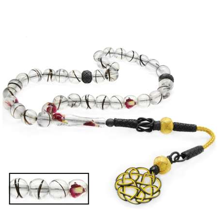 1000 Ayar Gümüş Kazaz Püsküllü Küre Kesim Kişiye Özel Saç Teli İçerir Tesbih - Tesbihane