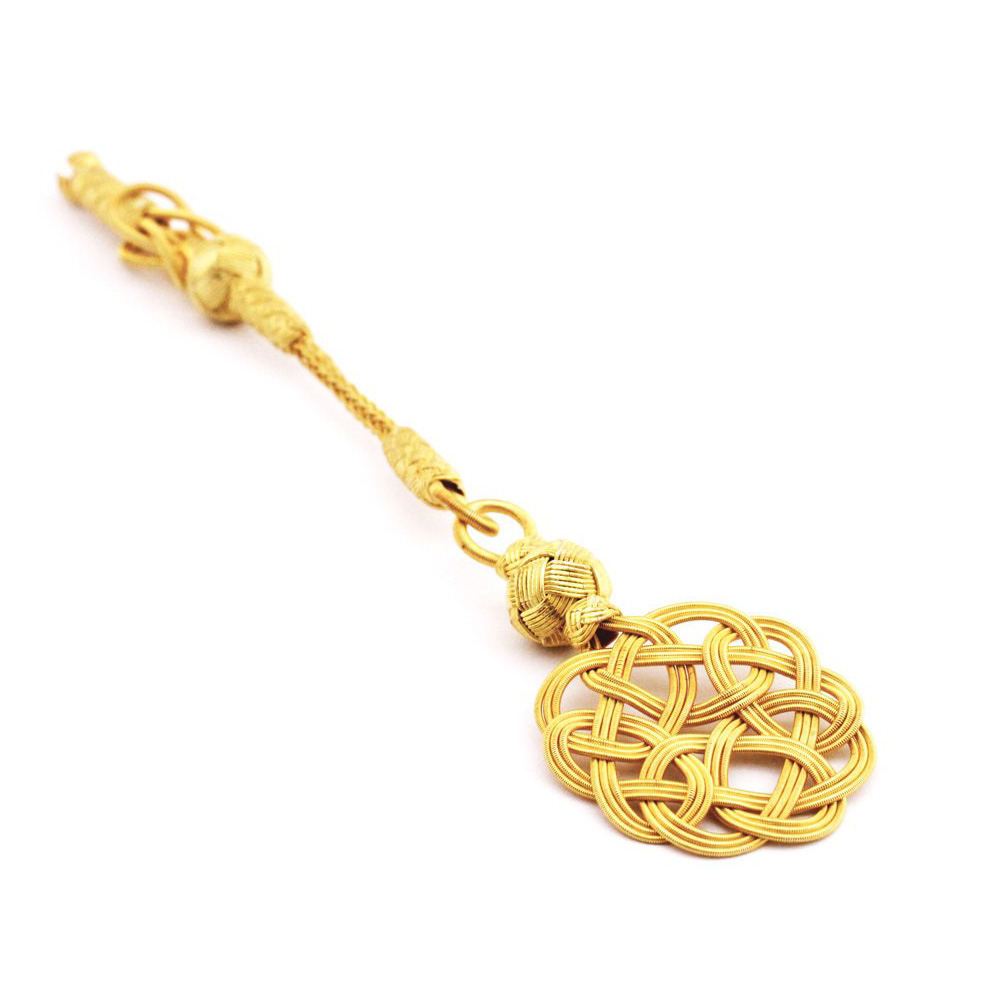 Altın Renk 1000 Ayar Gümüş Kazaz Püskül - 2