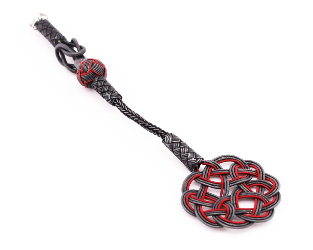 Kırmızı Siyah Yaprak Tasarım 1000 Ayar Gümüş Kazaz Püskül - 2