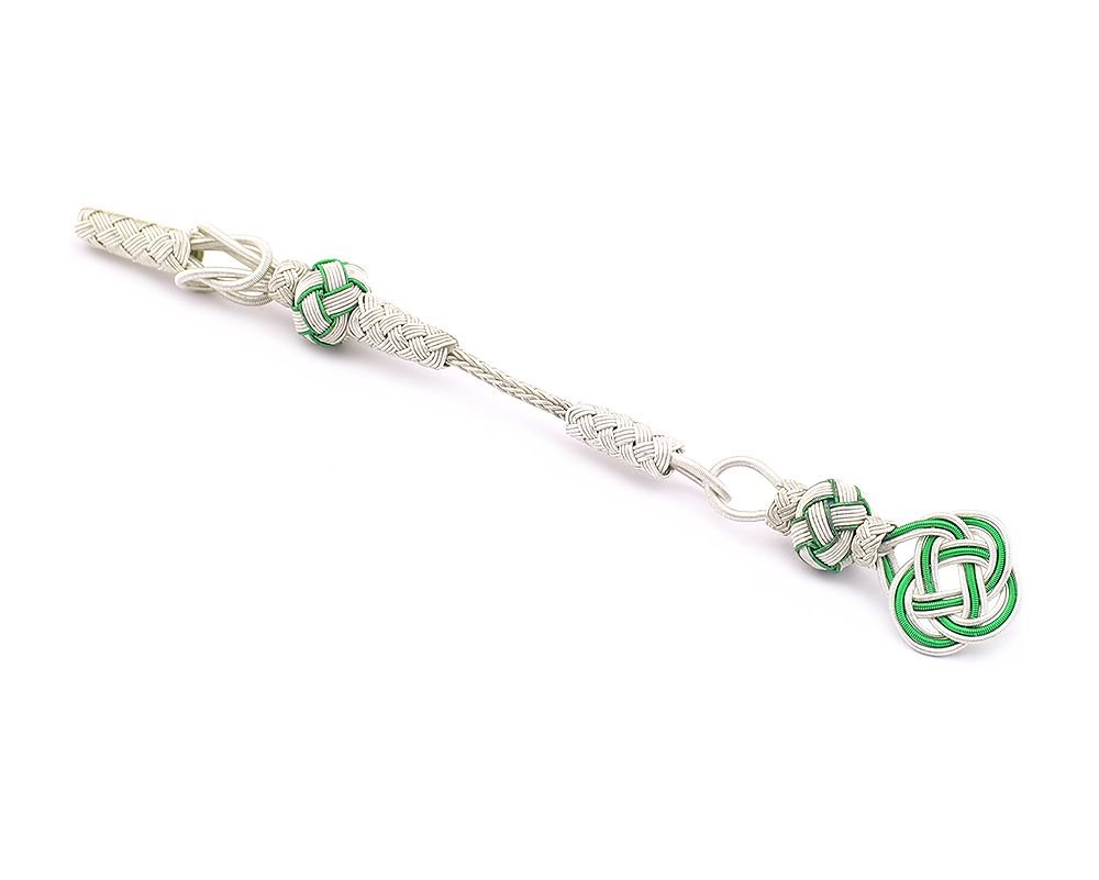 Yeşil Beyaz Renk 1000 Ayar Gümüş Kazaz Püskül - 2