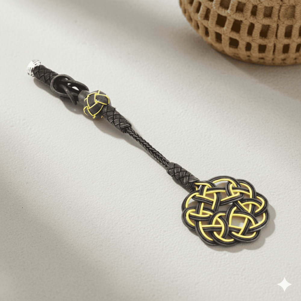 Gri Sarı Renk 1000 Ayar Gümüş Kazaz Püskül - 1