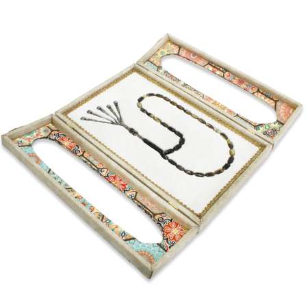 Premium Kutulu 1000 Ayar Gümüş Kazaz Püsküllü Süzme Çok Renkli Kaliningrad Doğal Damla Kehribar Tesbih - Tesbihane