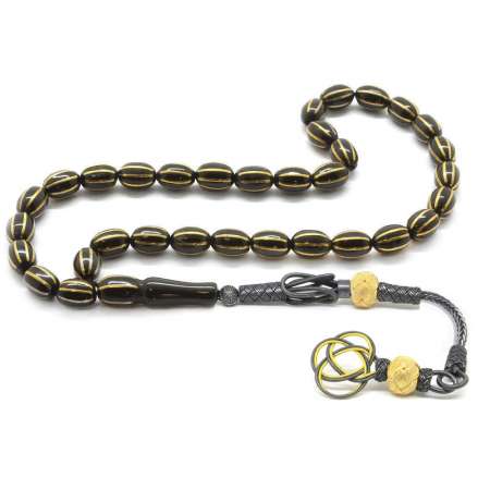 1000 Ayar Gümüş Kazaz Püsküllü Pirinç Karpuz Yarma Kapsül Kesim Rus Oltu Tesbih - Tesbihane