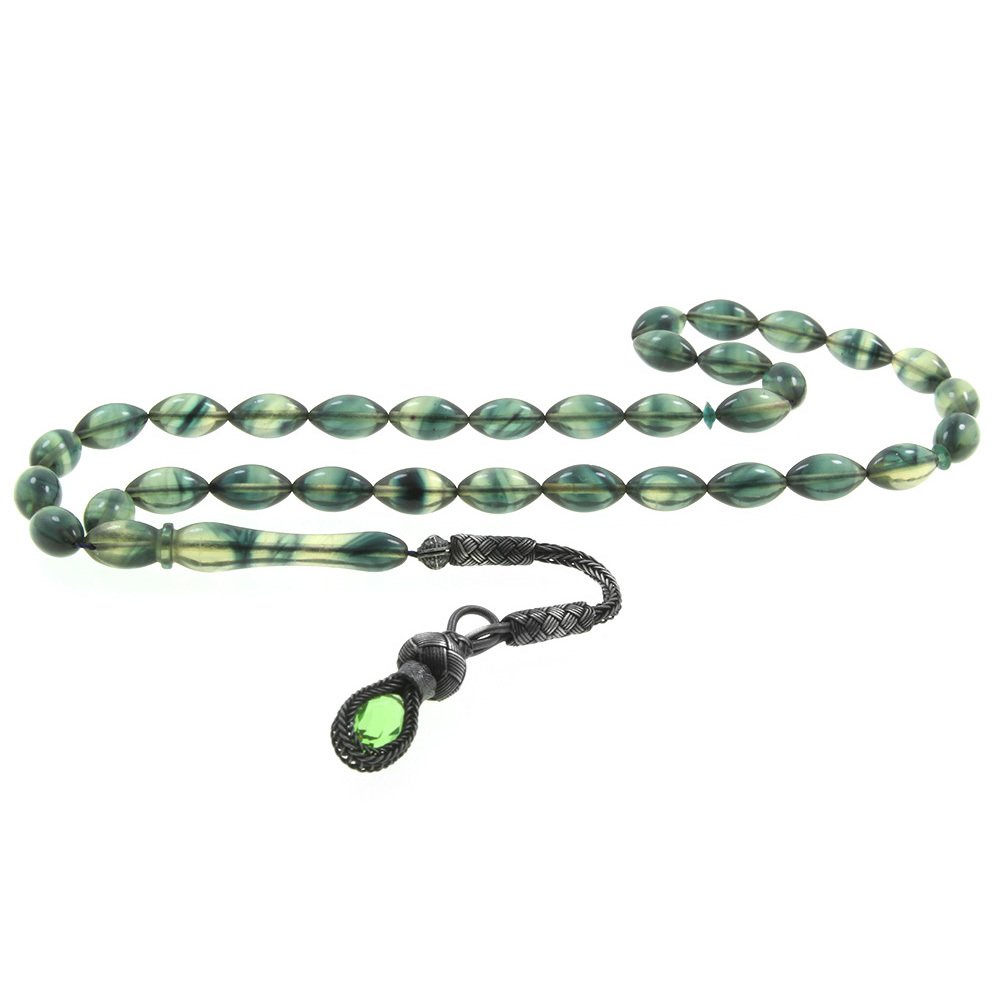 1000 Ayar Kazaz Püsküllü Sıkma Kehribar Tesbih (Model-16) - 1