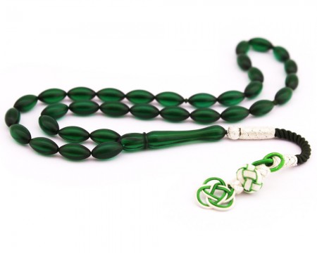 1000 Ayar Kazaz Püsküllü Sıkma Kehribar Tesbih (Model-9) - Tesbihane