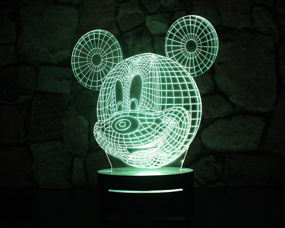 16 Renk - Mickey Mouse Tasarım 3D Led Lamba - 6