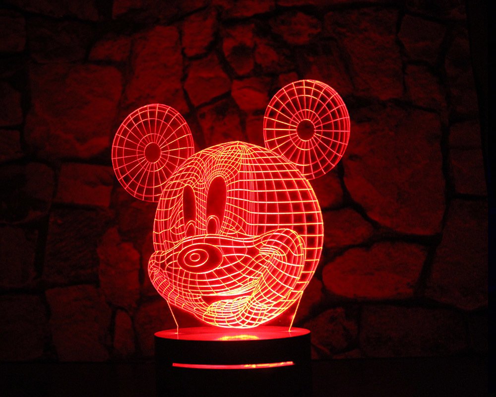 16 Renk - Mickey Mouse Tasarım 3D Led Lamba - 2