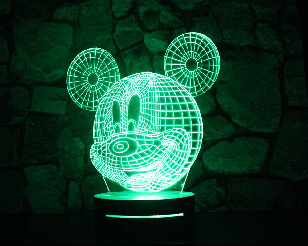 16 Renk - Mickey Mouse Tasarım 3D Led Lamba - 1