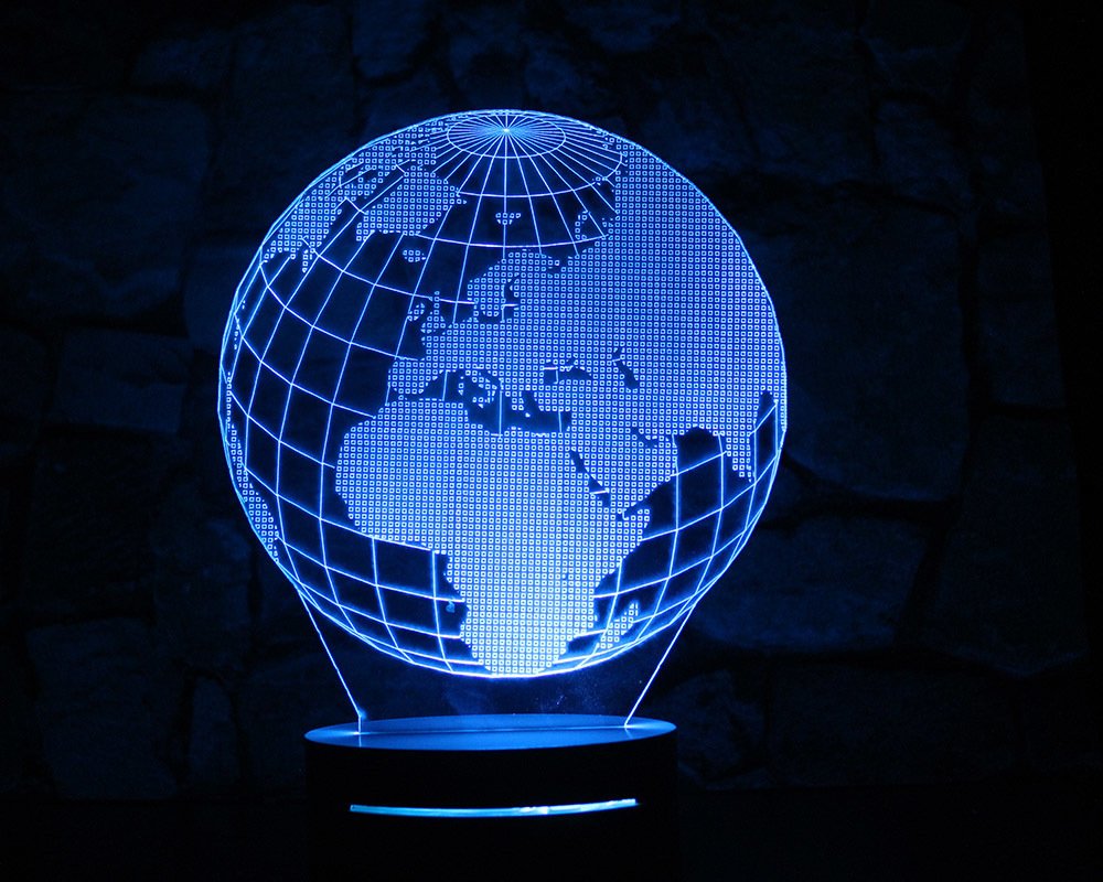 3 Boyutlu Dünya Tasarım 3d Led Lamba - 6