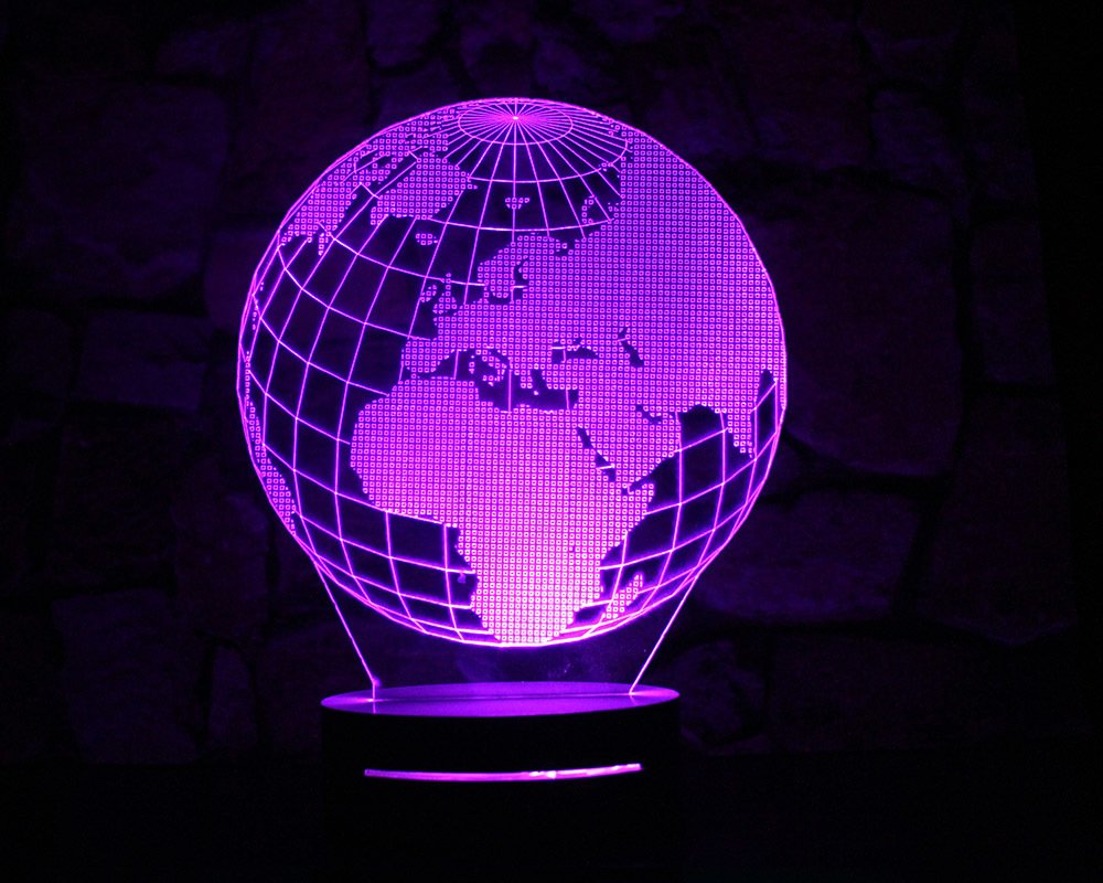 3 Boyutlu Dünya Tasarım 3d Led Lamba - 5