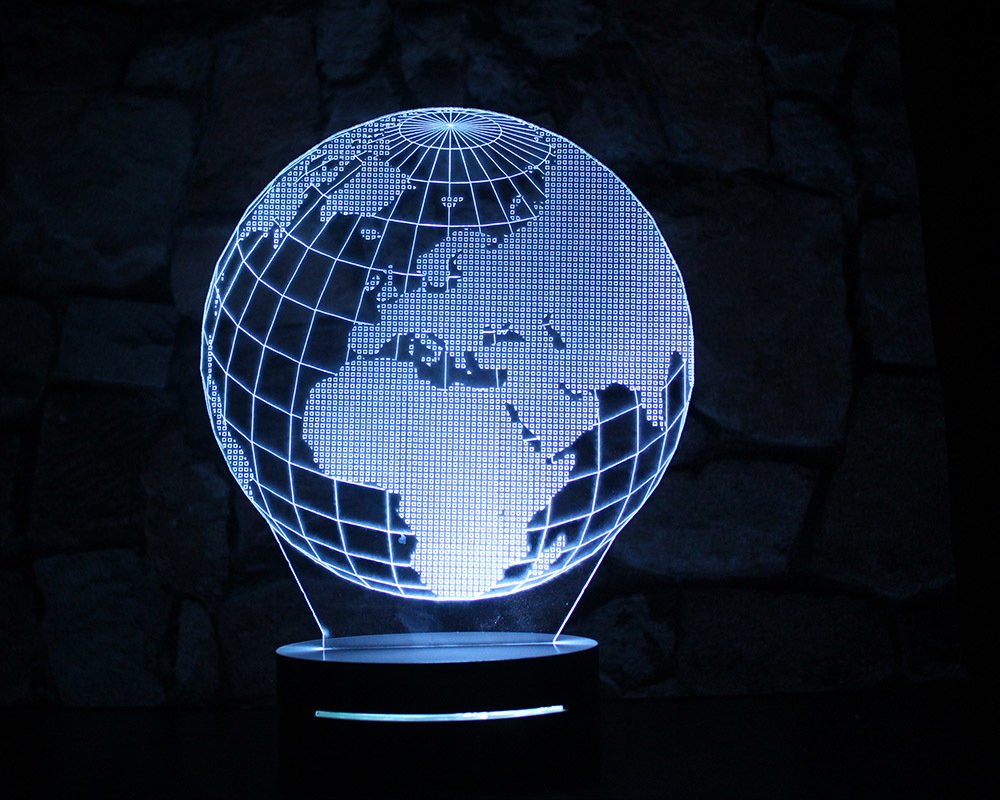 3 Boyutlu Dünya Tasarım 3d Led Lamba - 4