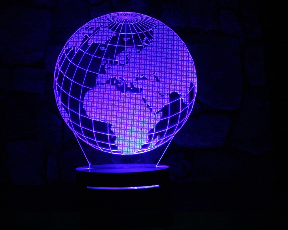 3 Boyutlu Dünya Tasarım 3d Led Lamba - 3