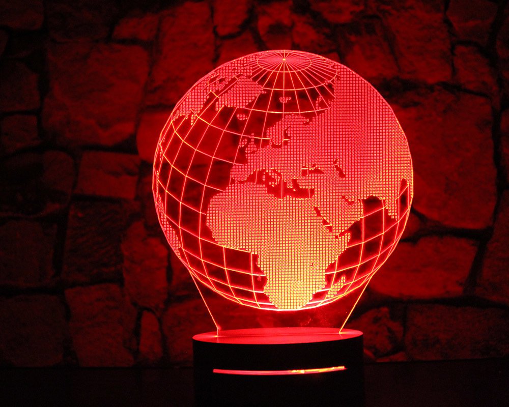 3 Boyutlu Dünya Tasarım 3d Led Lamba - 1