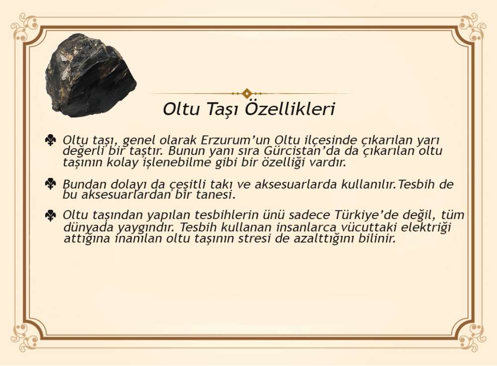 3.150 Adet Gümüş Çakım 925 Ayar Gümüş Kral Zincir Püsküllü Kesme Kesim Mavi Mineli Kum Saati İşlemeli Erzurum Oltu Taşı Tesbih - 2