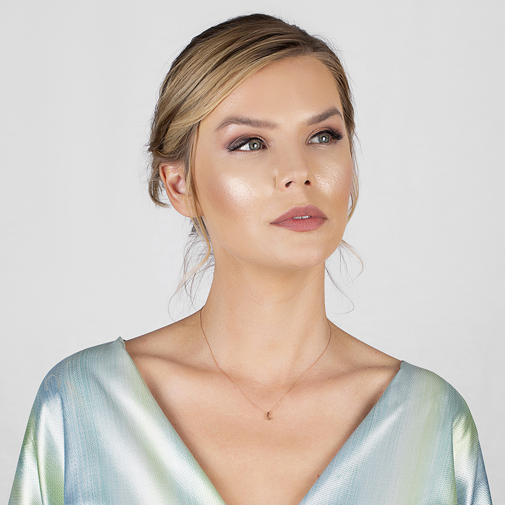 3D Tasarım Rose Renk 925 Ayar Gümüş J Harf Kolye - 2