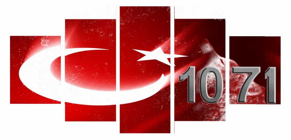 5 Parça Ay Yıldız Tasarım 1071 Yazılı Kanvas Tablo - 1