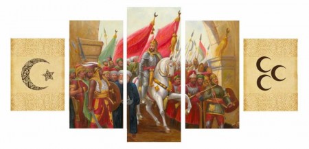 5 Parça Fetih Temalı Kanvas Tablo - Tesbihane