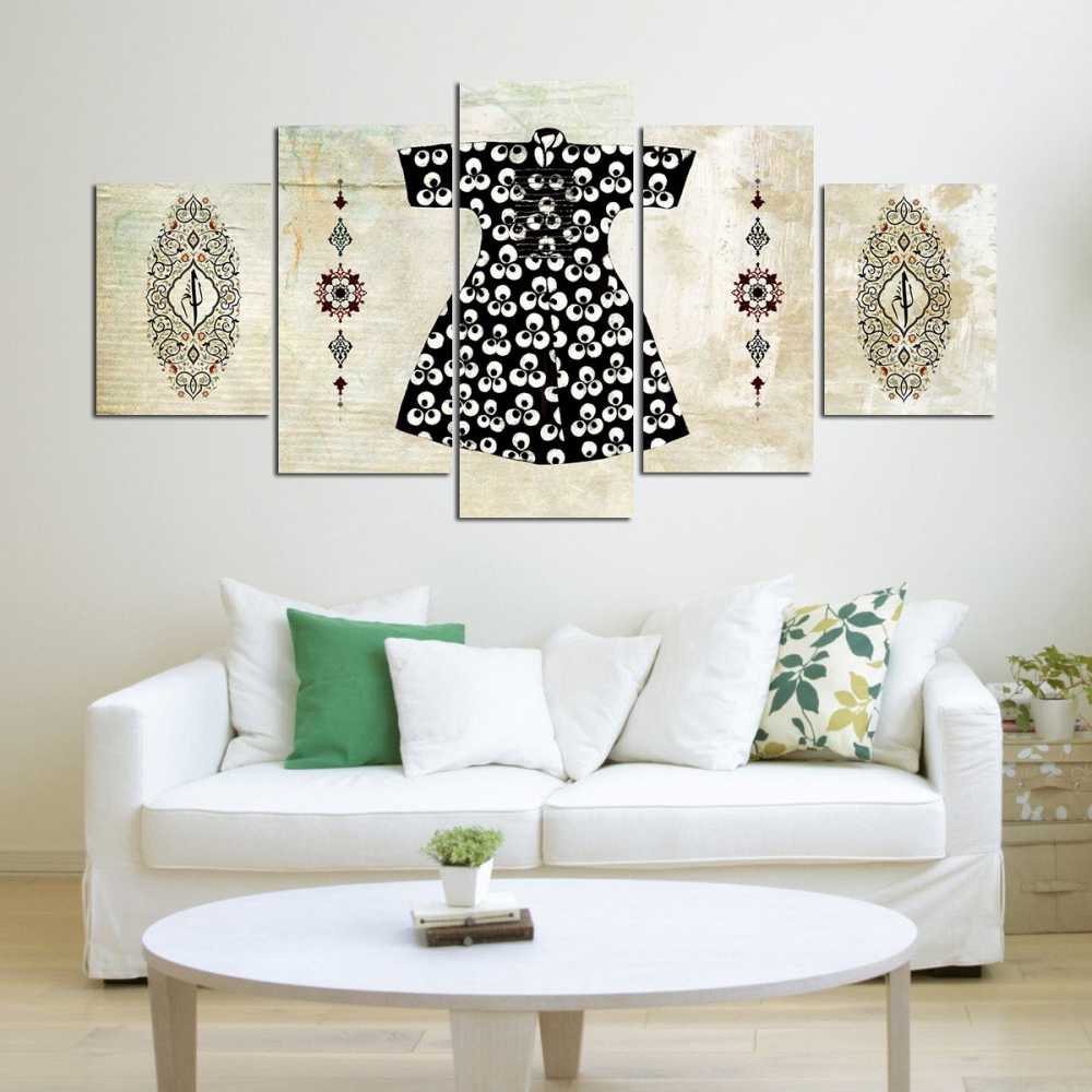 5 Parça Osmanlı Kaftan Temalı Kanvas Tablo - 2