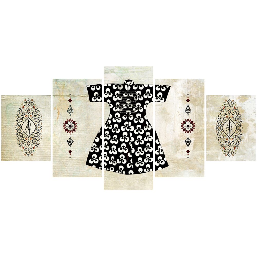 5 Parça Osmanlı Kaftan Temalı Kanvas Tablo - 1