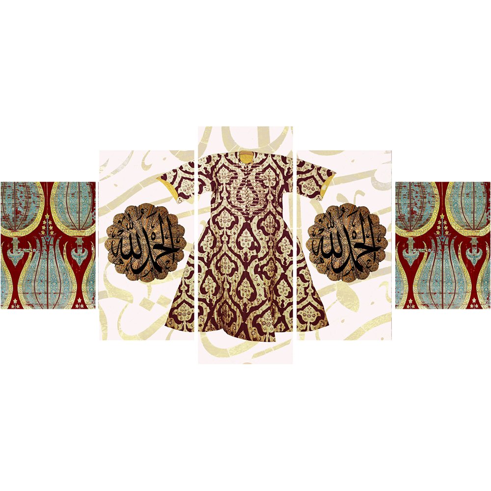 5 Parça Osmanlı Kaftan Temalı Kanvas Tablo (Model-4) - 1
