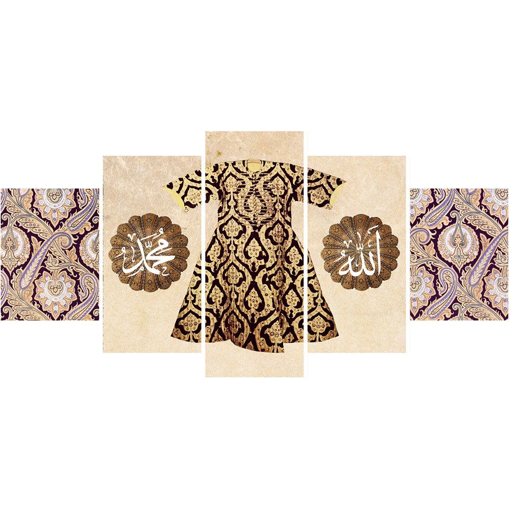 5 Parça Osmanlı Kaftan Temalı Kanvas Tablo (Model-3) - 1