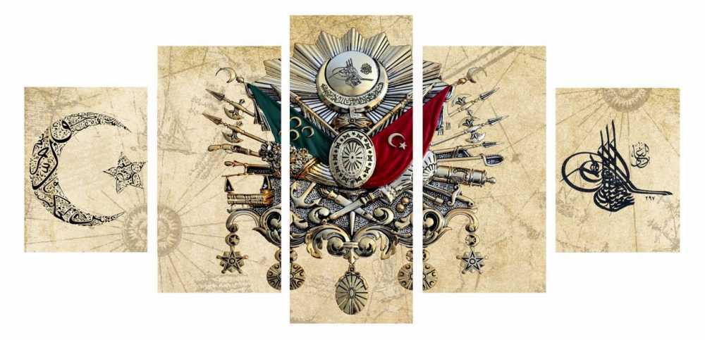 5 Parça Osmanlı Tasarım Kanvas Tablo - 2