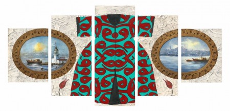 5 Parça Özel Tasarım Vav-İstanbul Detaylı Kanvas Tablo - Tesbihane