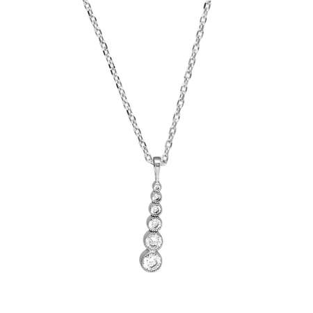 6'lı Damla Tasarım Zirkon Taşlı Roz Renk 925 Ayar Gümüş Bayan Kolye - Tesbihane