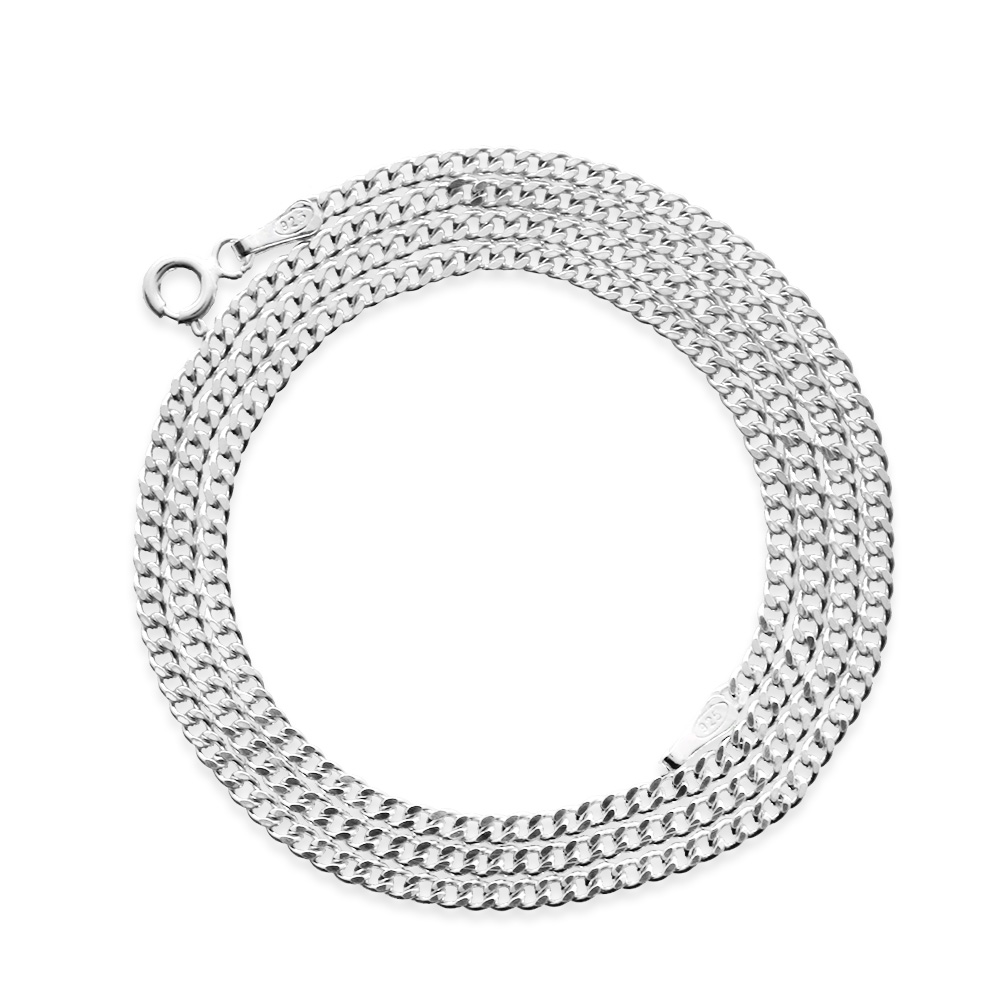 925 Ayar Gümüş 50 cm Uzunluk 100 Mikron Kalınlık Gurmet Erkek Zincir Kolye - 5