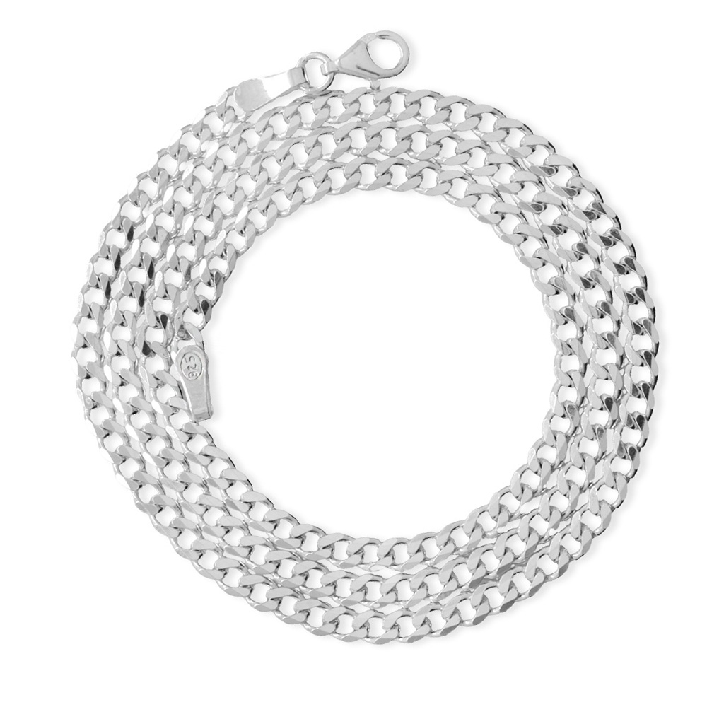 925 Ayar Gümüş 50 cm Uzunluk 80 Mikron Kalınlık Gurmet Erkek Zincir Kolye - 2