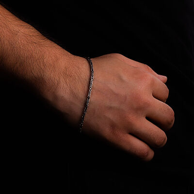 925 Ayar Gümüş 2.5 mm Erkek Kral Bileklik - 6