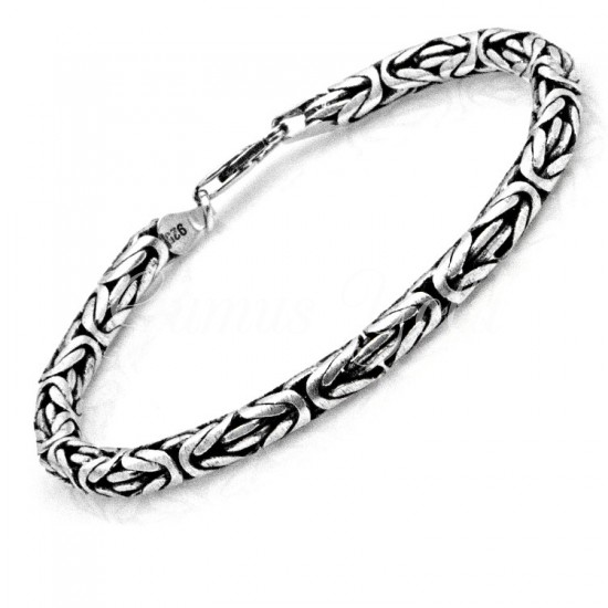 925 Ayar Gümüş 2.5 mm Erkek Kral Bileklik - 8