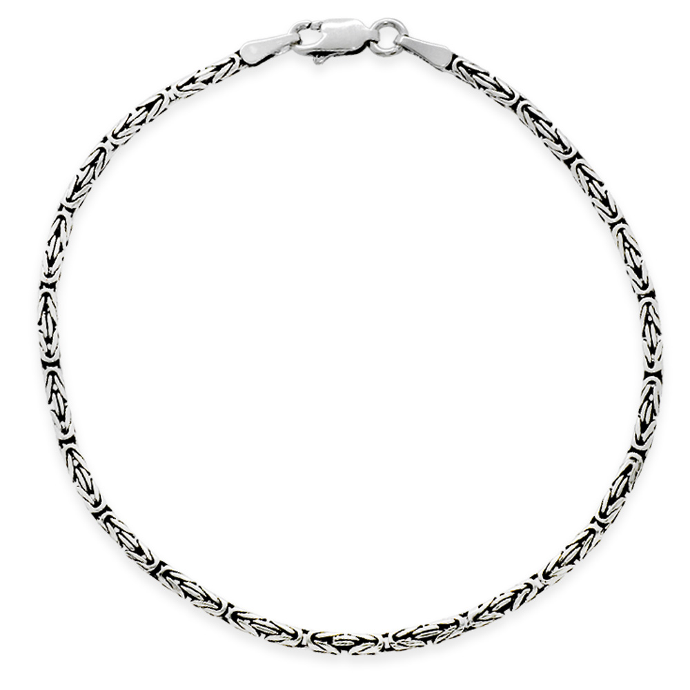 925 Ayar Gümüş 2.5 mm Erkek Kral Bileklik - 4