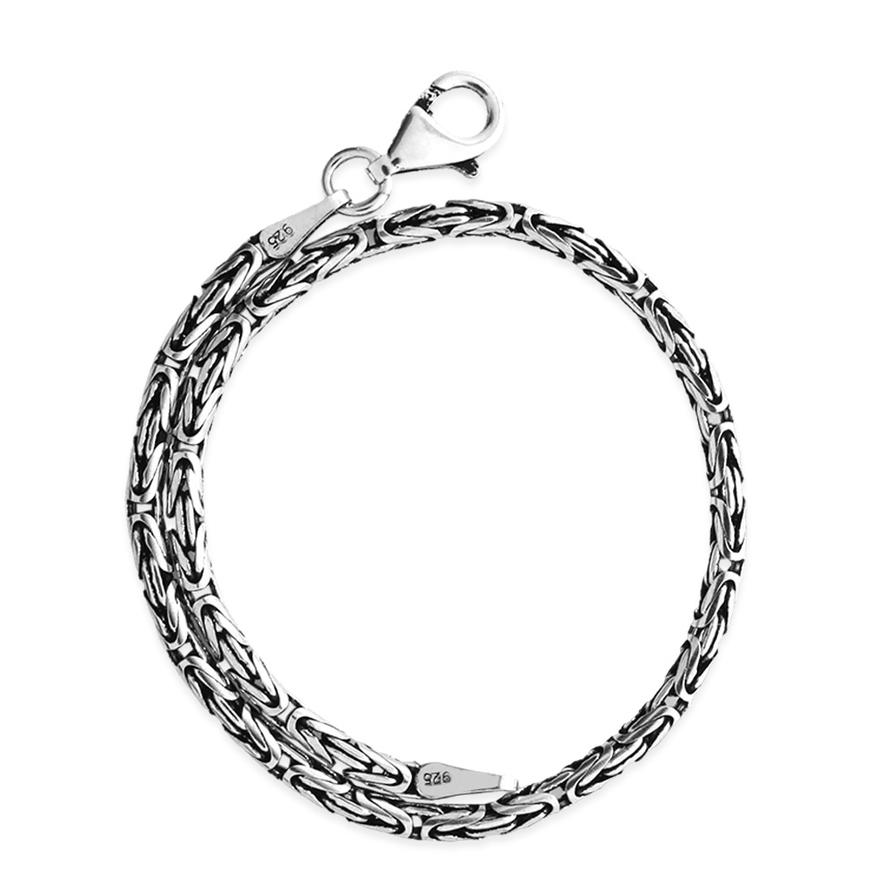 925 Ayar Gümüş 2.5 mm Erkek Kral Bileklik - 3