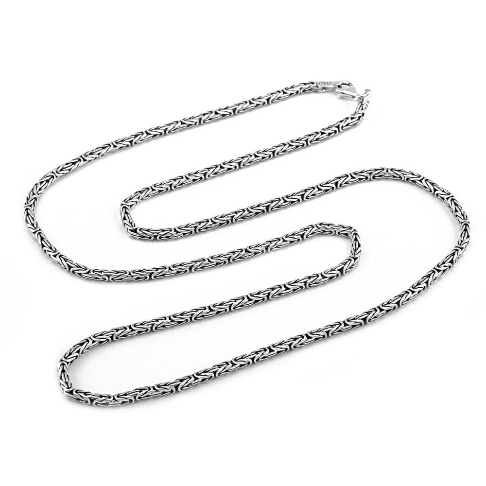 925 Ayar Gümüş 60 cm Uzunluk 2 mm Genişlik 80 Mikron Kalınlık Erkek Kral Zincir Kolye - 7