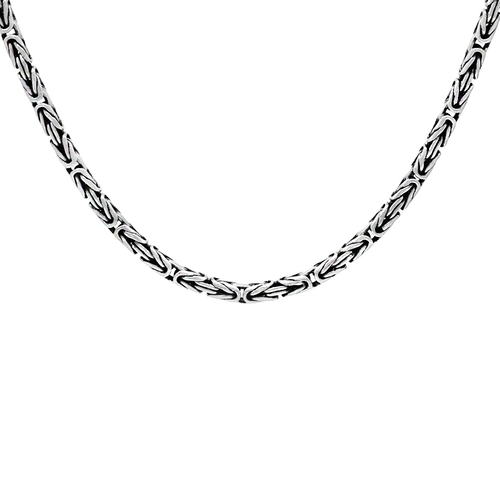 925 Ayar Gümüş 60 cm Uzunluk 2 mm Genişlik 80 Mikron Kalınlık Erkek Kral Zincir Kolye - 2