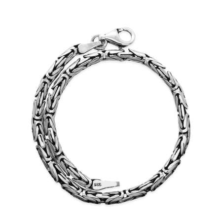 925 Ayar Gümüş 3 mm Erkek Kral Bileklik - Tesbihane