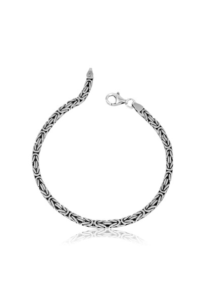 925 Ayar Gümüş 3.5 mm Erkek Kral Bileklik - 3