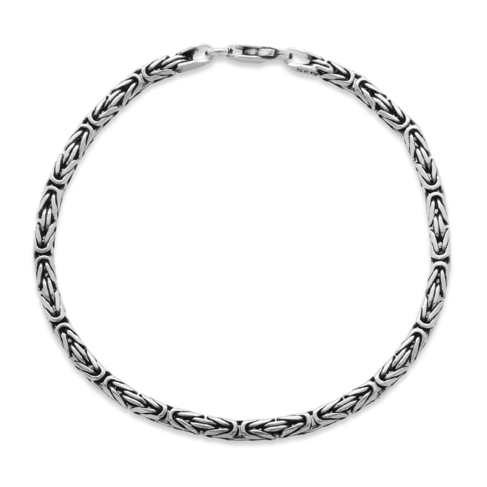 925 Ayar Gümüş 3.5 mm Erkek Kral Bileklik - 2