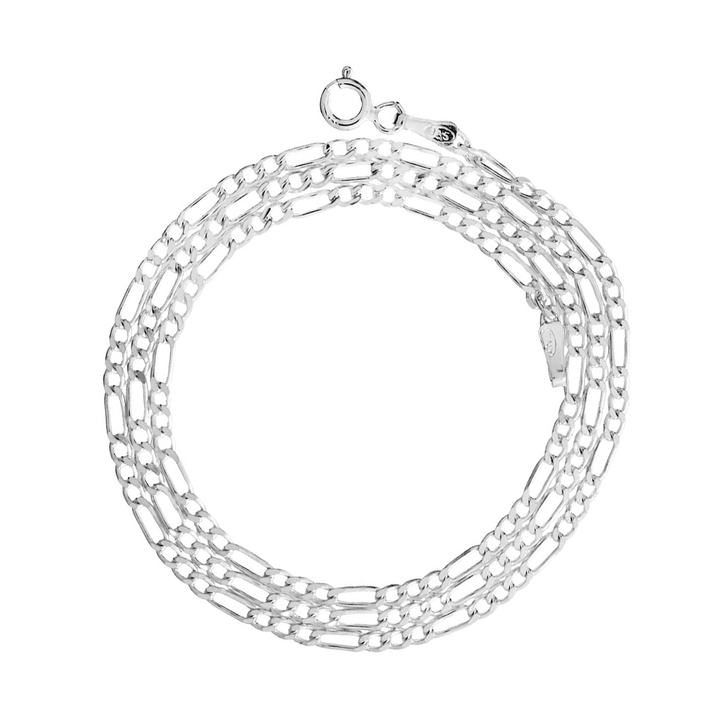 925 Ayar Gümüş 45 cm Uzunluk 60 Mikron Kalınlık Figaro Erkek Zincir Kolye - 2