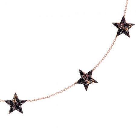 925 Ayar Gümüş 5 Yıldız Kolye - Tesbihane