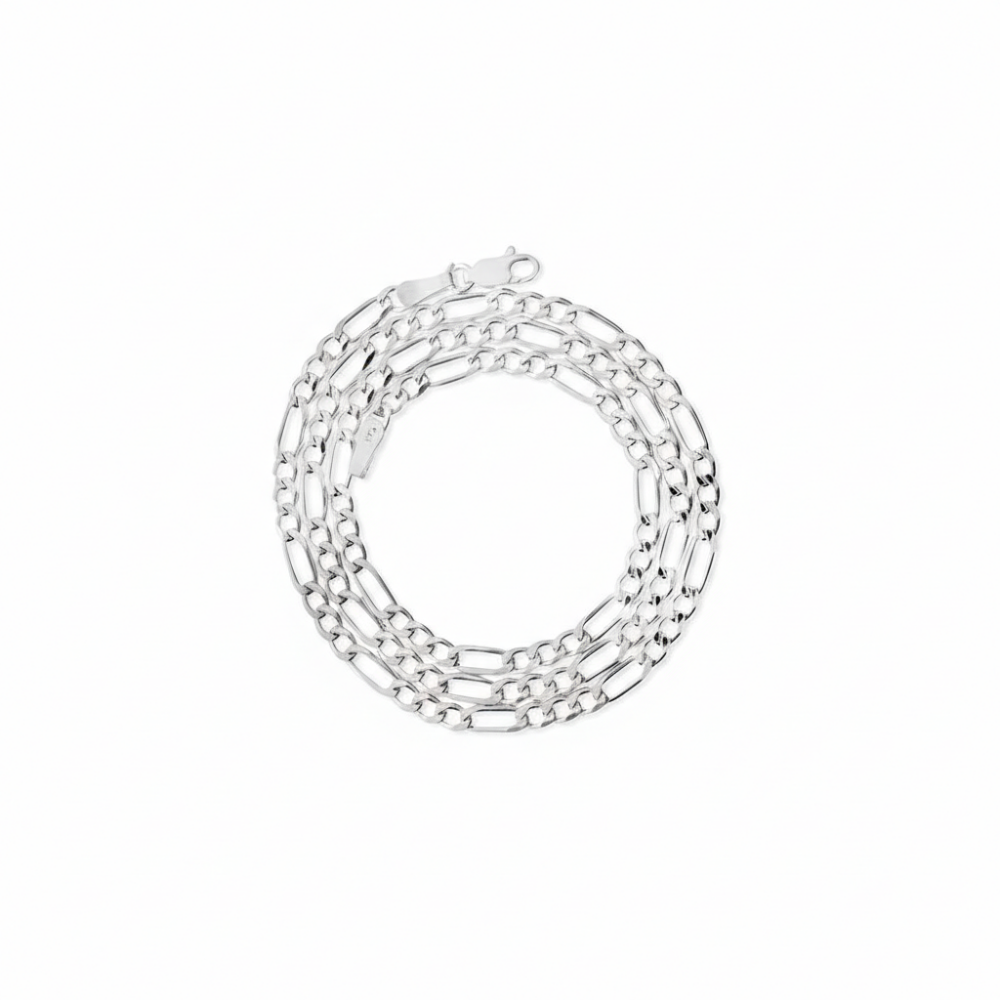 925 Ayar Gümüş 50 cm Uzunluk 100 Mikron Kalıklık Figaro Erkek Zincir Kolye - 2