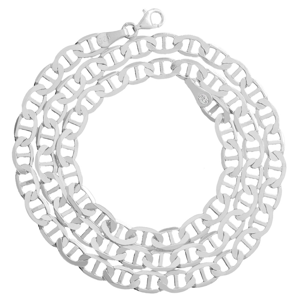 925 Ayar Gümüş 50 cm Uzunluk 120 Mikron Kalınlık Barlı Erkek Zincir Kolye - 2