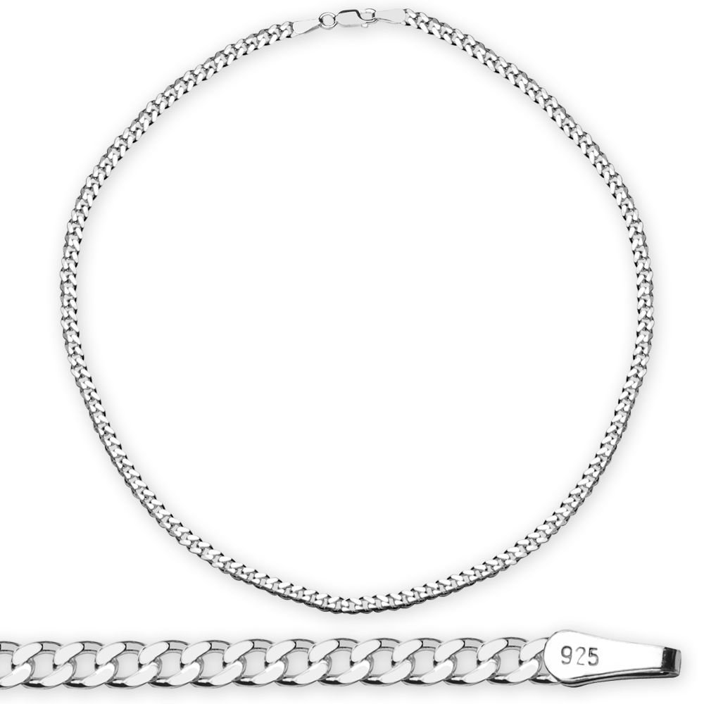 925 Ayar Gümüş 50 cm Uzunluk 130 Mikron Kalınlık Gurmet Erkek Zincir Kolye - 6