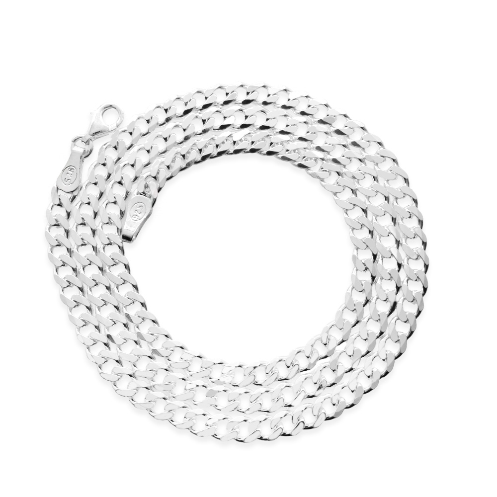 925 Ayar Gümüş 50 cm Uzunluk 130 Mikron Kalınlık Gurmet Erkek Zincir Kolye - 5