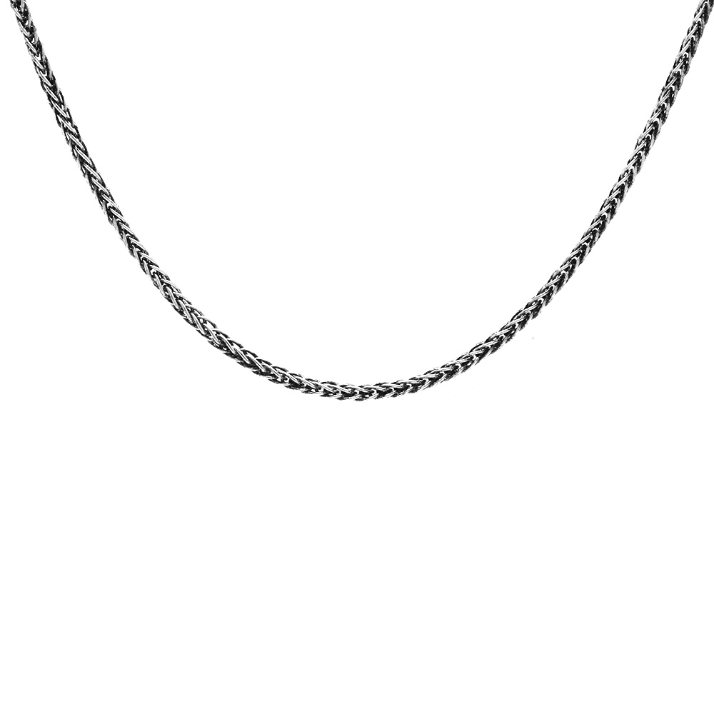 925 Ayar Gümüş 60 cm Uzunluk Foxtail Model Erkek Zincir Kolye - 3