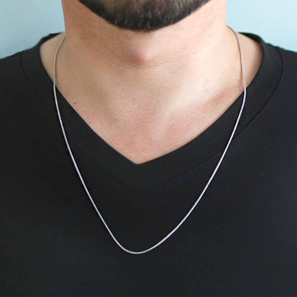 925 Ayar Gümüş 60 cm Uzunluk Foxtail Model Erkek Zincir Kolye - 2